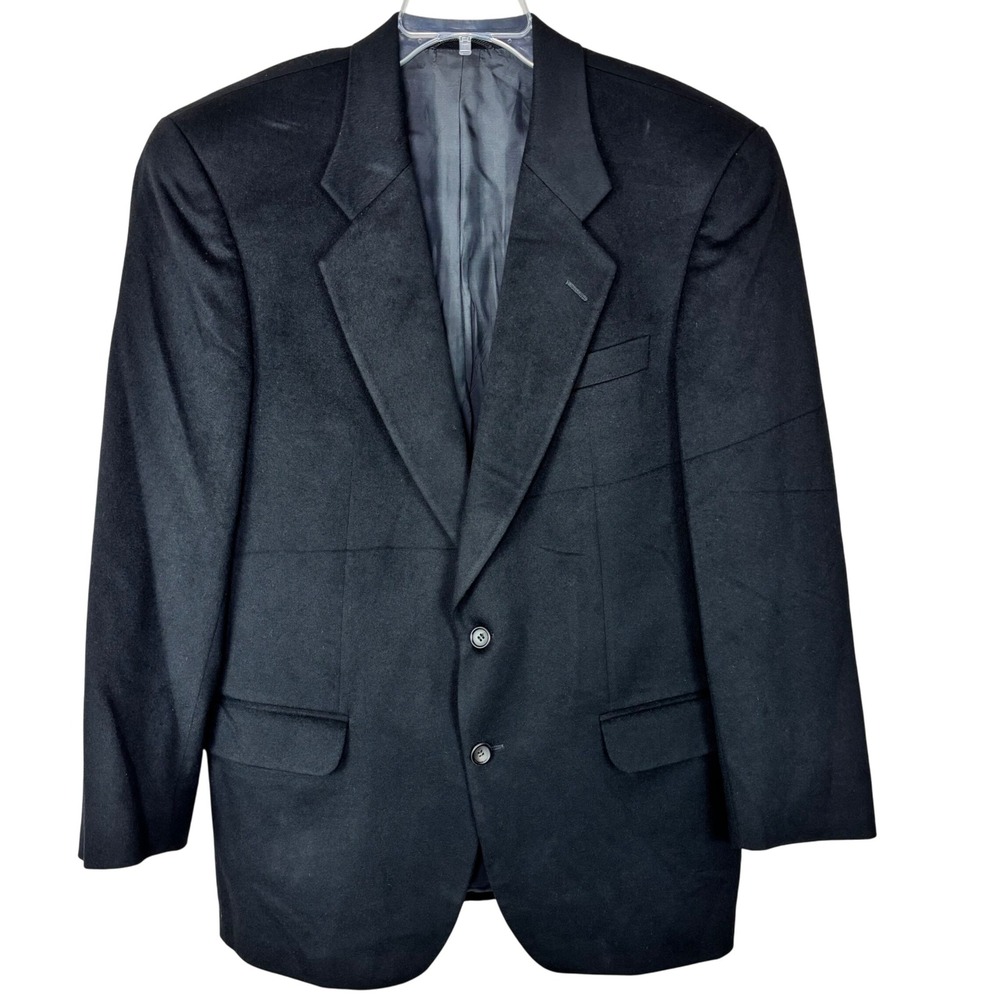 VTG 90s Konen Munchen 100% Pure New Wool Black 2 Button Sport Coat Soft Sz 39R